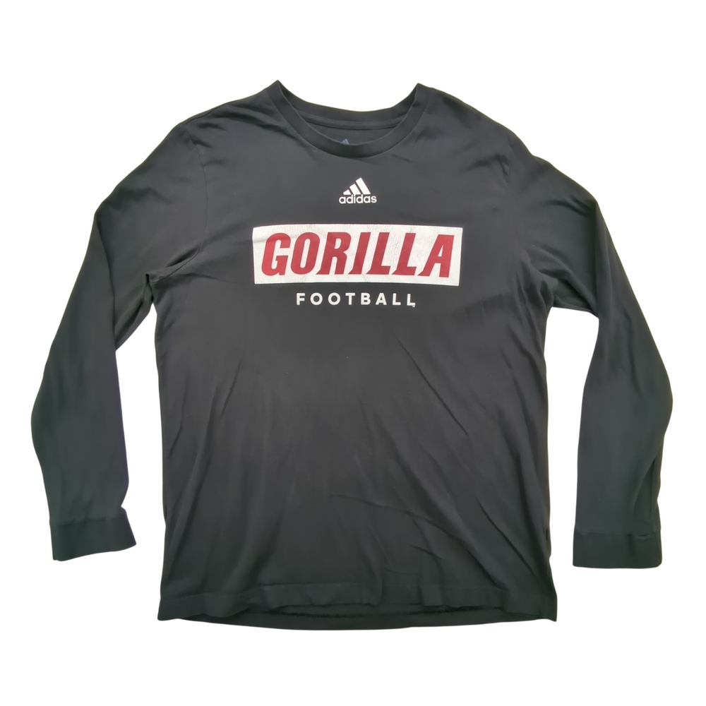 Adidas Gorilla Football Shirt Mens Large Long Sleeve Black Crewneck Sports NCAA
